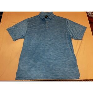 FJ‎ FootJoy Ryder Cup Golf Polo Shirt Mens 2XL Blue Heathered Short Sleeve